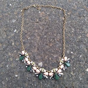Chunky statement beaded gold color chain necklace